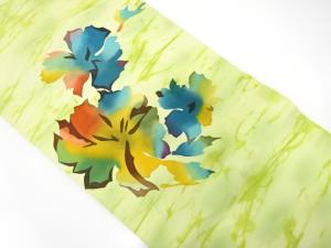 塩瀬抽象花模様暈し名古屋帯